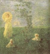 Gaetano previati In the Meadow oil painting artist